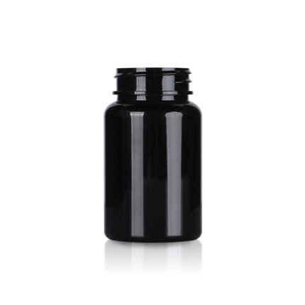 Black PE Food Grade Vitamin Pharmaceutical pill Bottles customizable